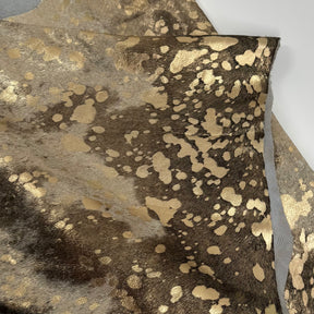 Gold Metallic Spotty Hair-On Cow