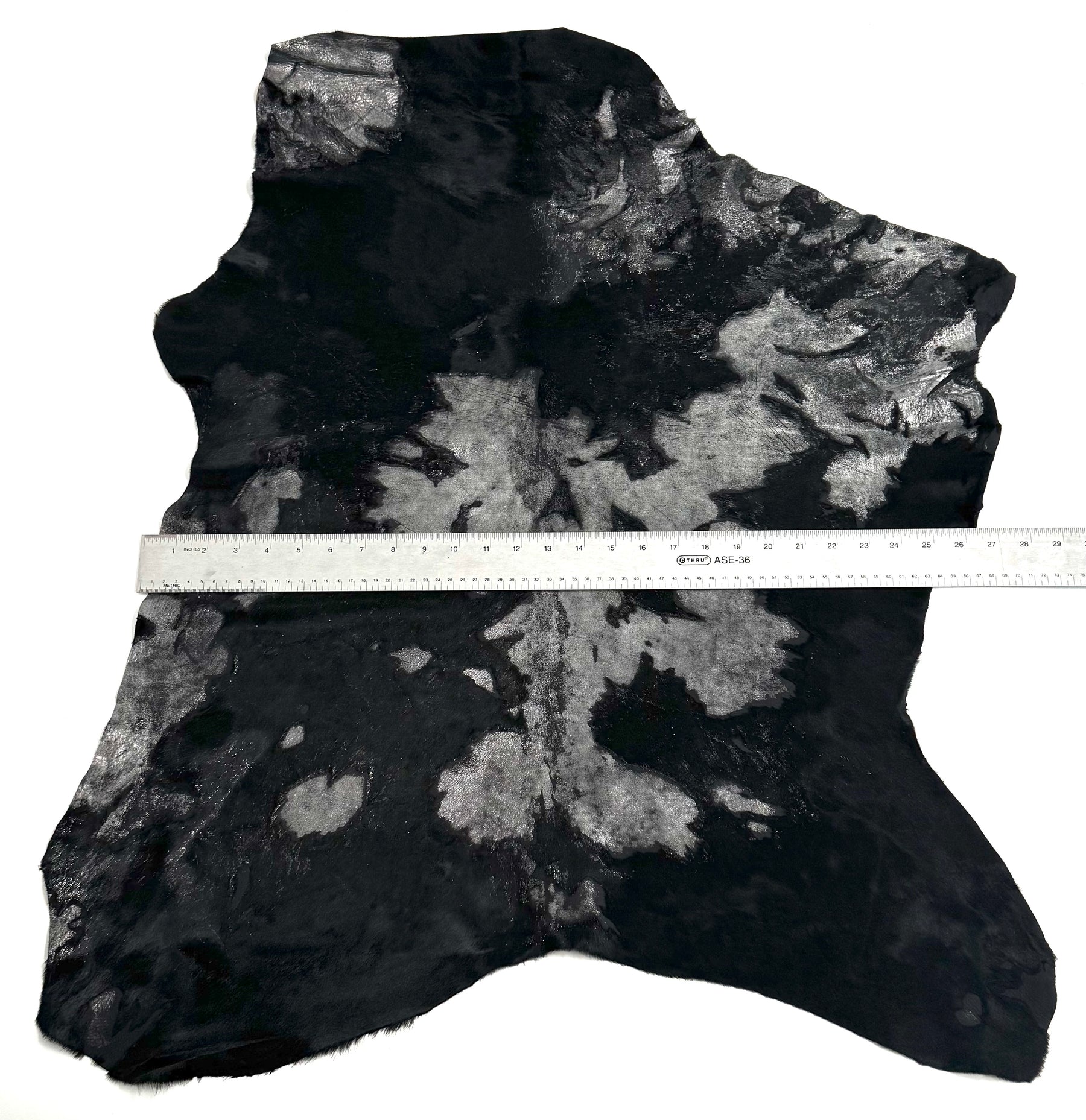 Silver Metallic Rust Hair-on Acid-Wash Baby Calf
