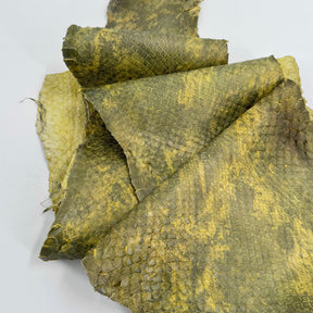 Yellow/Green Dimensional Python Front Cut Long Tail (Grade 2) Only 1 Available ZY9 | SALE