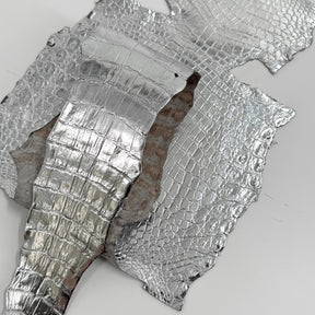 Silver Mirror Foil Mini Nile Crocodile | 23-26 cm