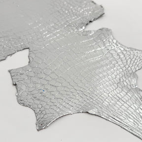 Silver Mirror Foil Mini Nile Crocodile | 23-26 cm