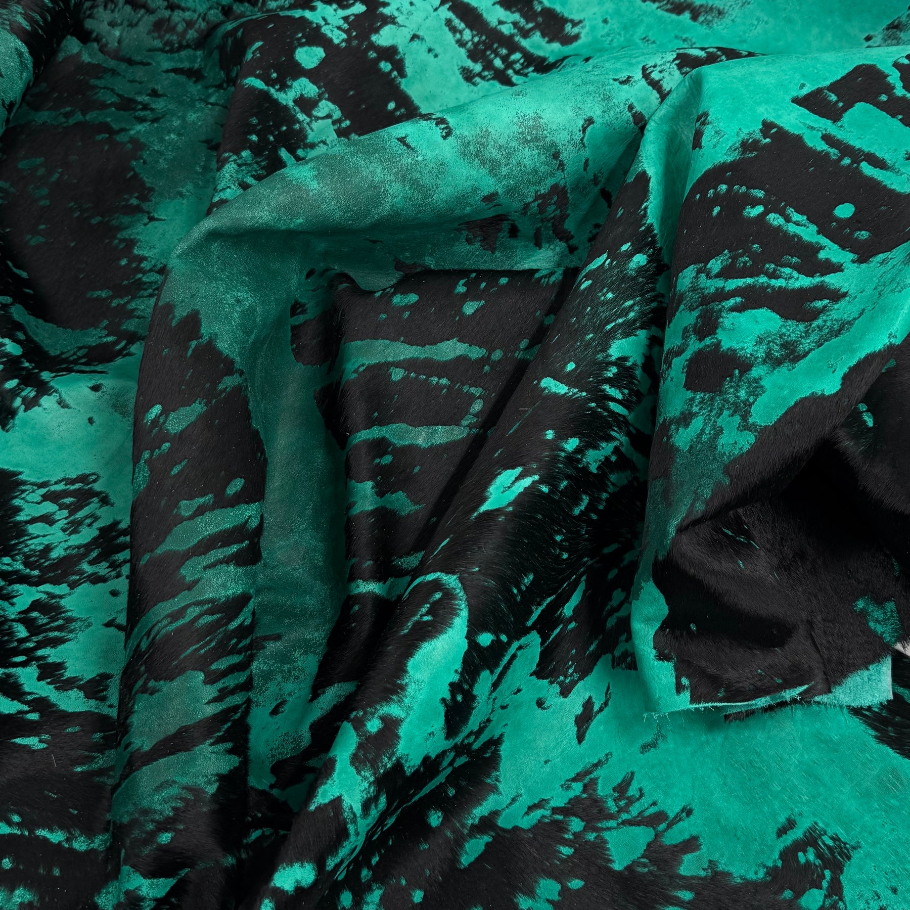 Multicolor Acid Distressed Hair-On Cow