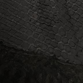 Inverted Pirarucu Fish Scale Leather | Black Matte