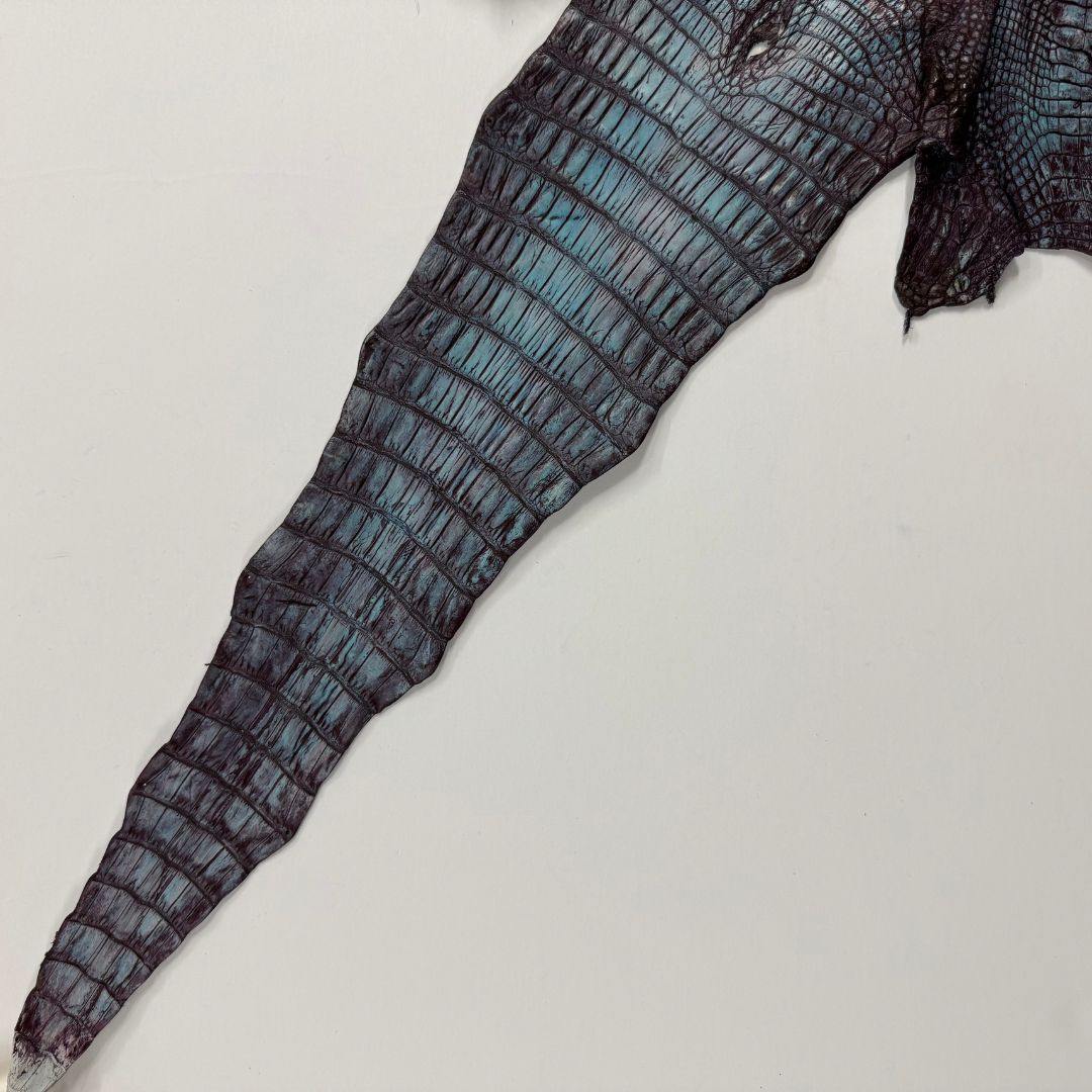 Hand Painted Nile Crocodile | Plum Teal | 22 cm