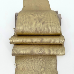 Genuine Metallic Karung Snake Skin  | Champagne