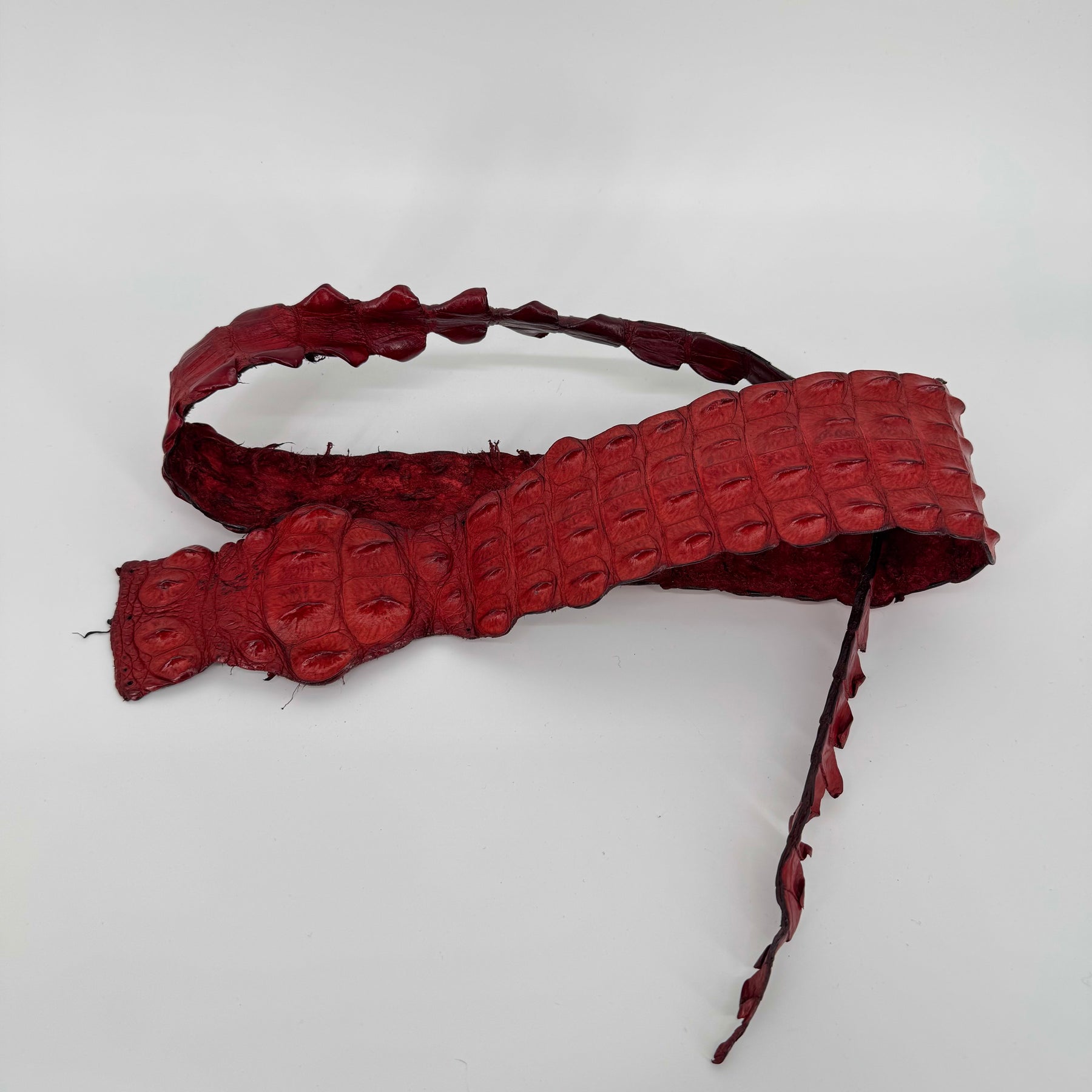 Flame Red crocodile backstrap on sale – vibrant red exotic leather for watch bands and small goods