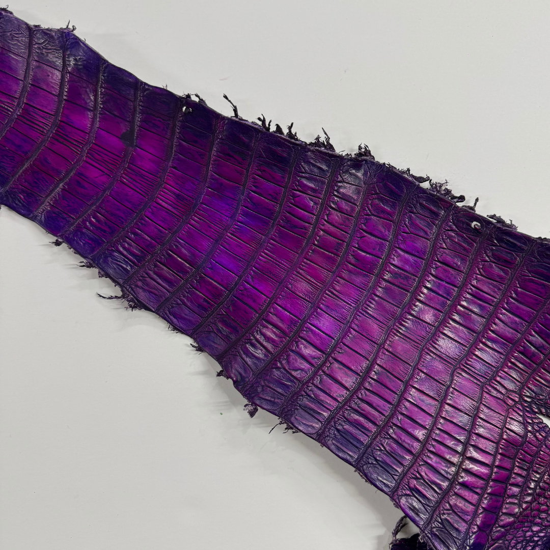 Hand Painted Nile Crocodile | Violet x Fuxia | 32 cm
