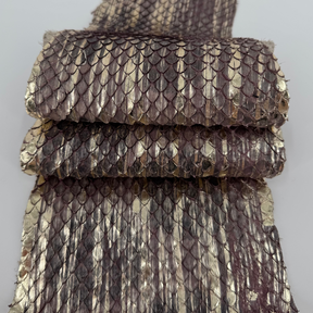 Gilded Plum python leather hide for luxury accessories and fashion design.