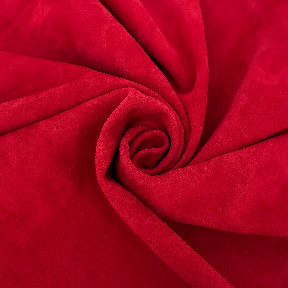 Vibrant red goat suede leather – soft, lightweight hide ideal for garments, linings, and luxury accessories