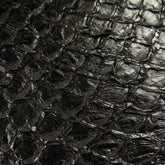 Inverted Pirarucu Fish Scale Leather | Black Suspended Shine