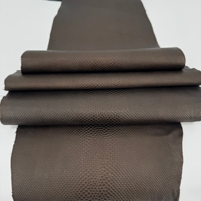 Genuine Metallic Karung Snake Skin  | Dark Brown