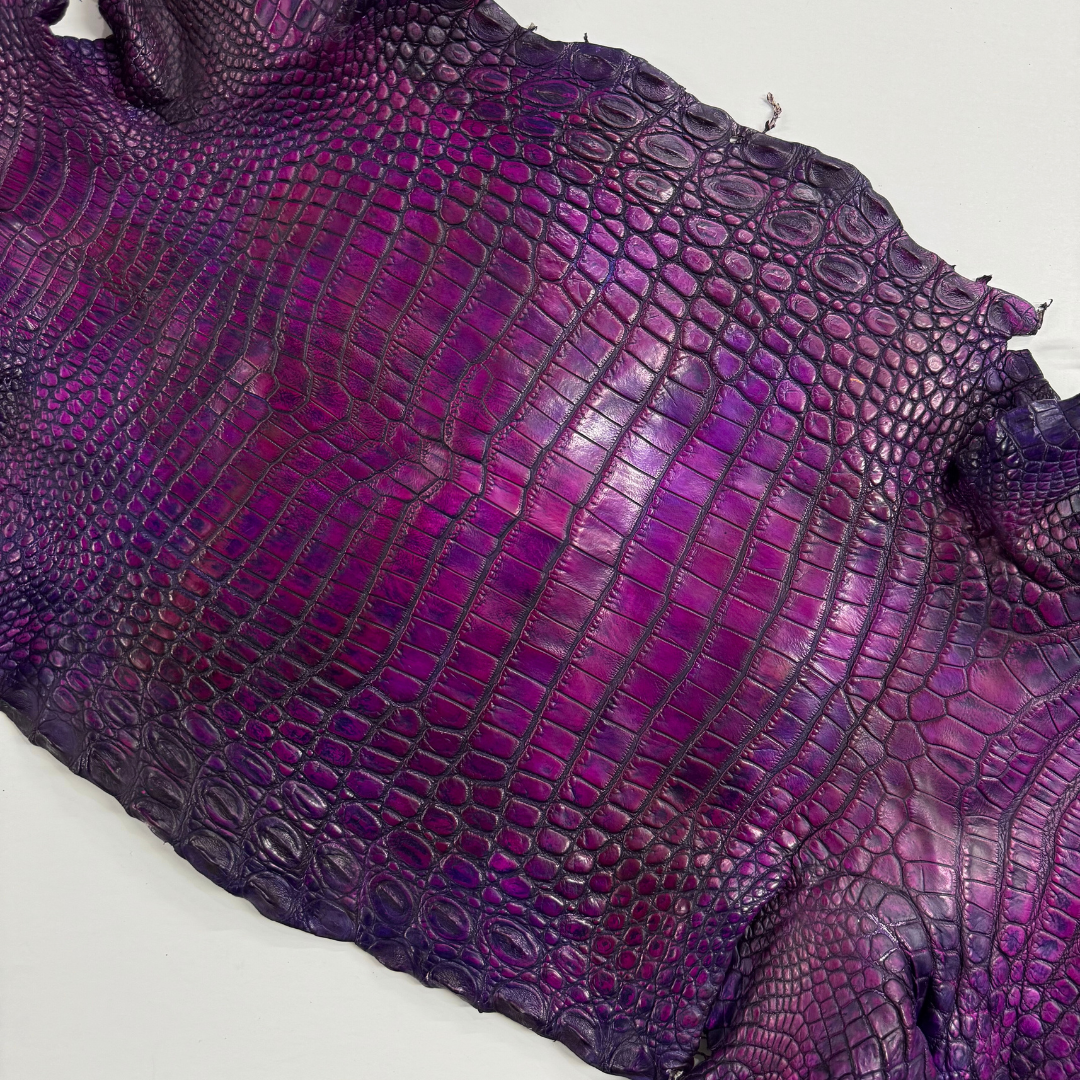 Hand Painted Nile Crocodile | Violet x Fuxia | 32 cm