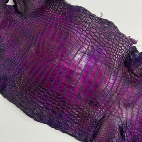 Hand Painted Nile Crocodile | Violet x Fuxia | 32 cm