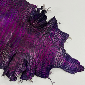 Hand Painted Nile Crocodile | Violet x Fuxia | 32 cm