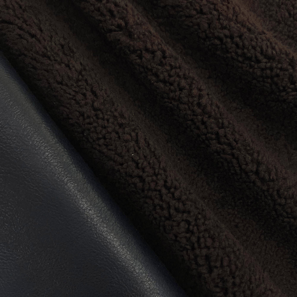 Curly Short Wool Merino Genuine Shearling Hide with Leather Side