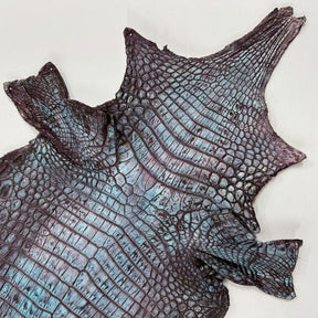 Hand Painted Nile Crocodile | Plum Teal | 22 cm