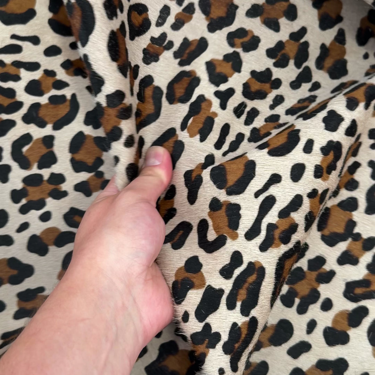 Italian Hair-On Leopard Print Cow Hide | Short Hair