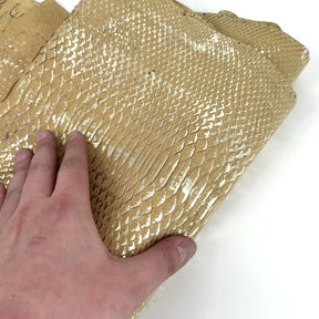 Deadstock Metallic Foil Vintage Gold Python (Short Tail) Only 15 skins available | SALE