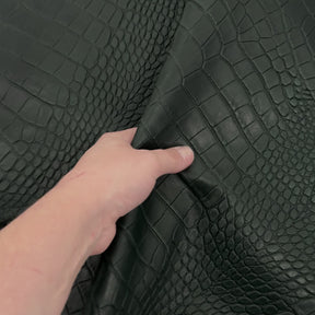 French Veg-Tan Crocodile Embossed Lamb Leather