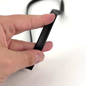 1/2 Inch Double Fold Black Nappa Lamb Trim