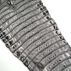 Black Distressed Metallic Caiman Crocodile Grade 2 - only 2 available | Sale