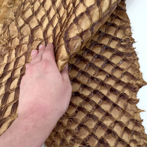 Caramel Inverted Pirarucu Fish Leather