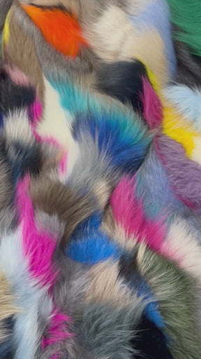 Genuine Fox Fur Plate | Multicolor | Ships in 2 weeks