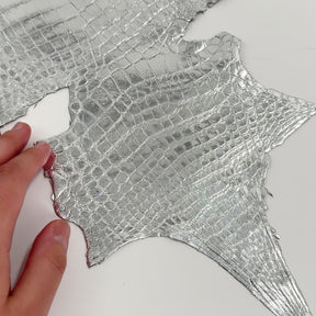 Silver Mirror Foil Mini Nile Crocodile | 23-26 cm