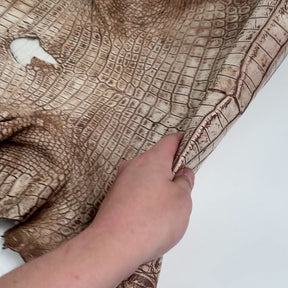 30% OFF Large Nile Crocodile - Hand Painted "Cinnamon Beige" 45 cm | SALE