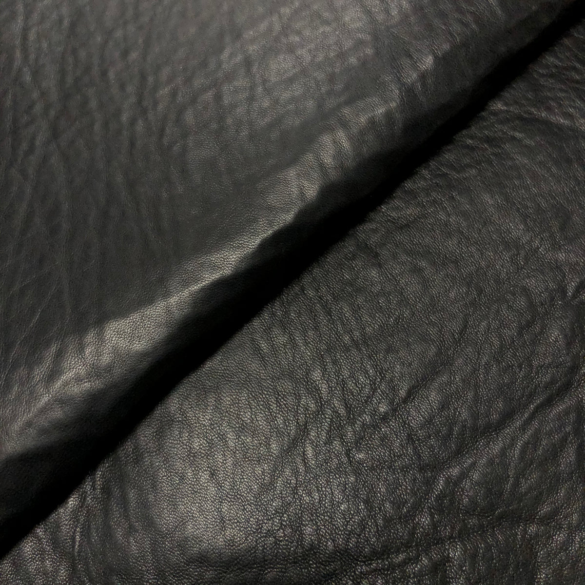 Black Puffer Lamb Skin | Genuine Leather