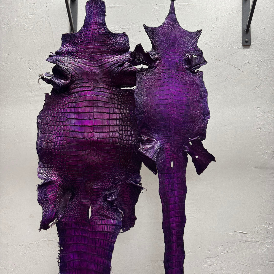 Hand Painted Nile Crocodile | Violet x Fuxia | 32 cm