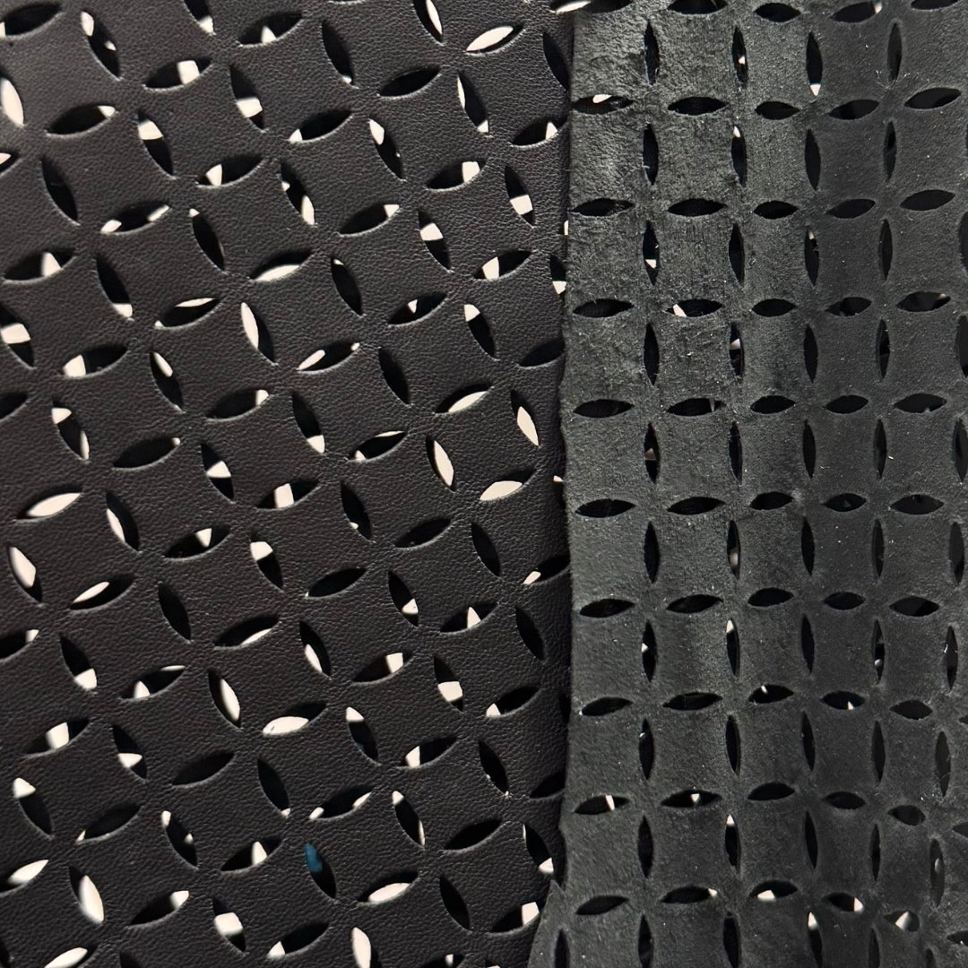 Black Eyelet Perforated Lamb