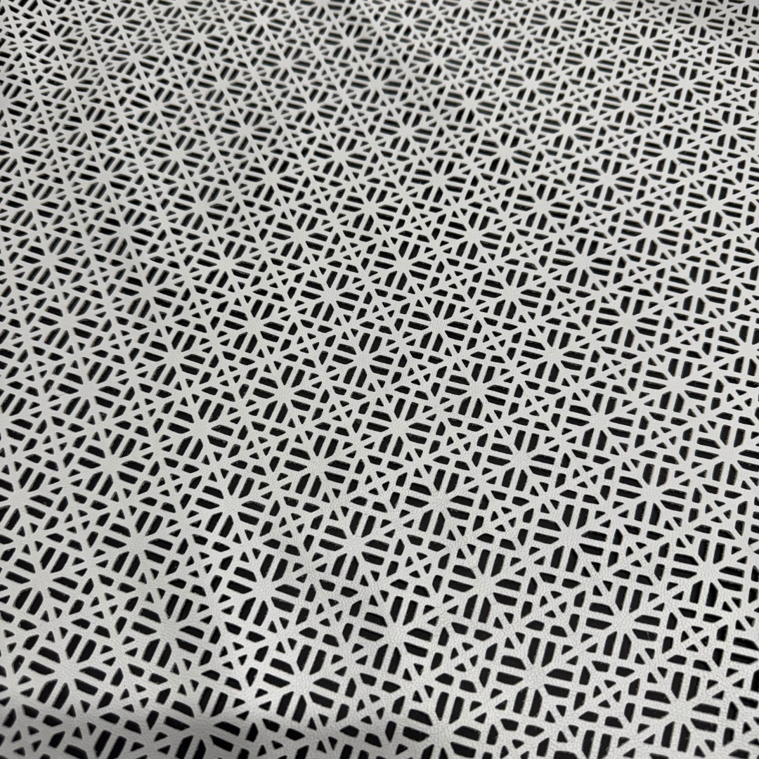 White Geometric Perforated Lamb