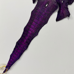 Hand Painted Nile Crocodile | Violet x Fuxia | 23 cm