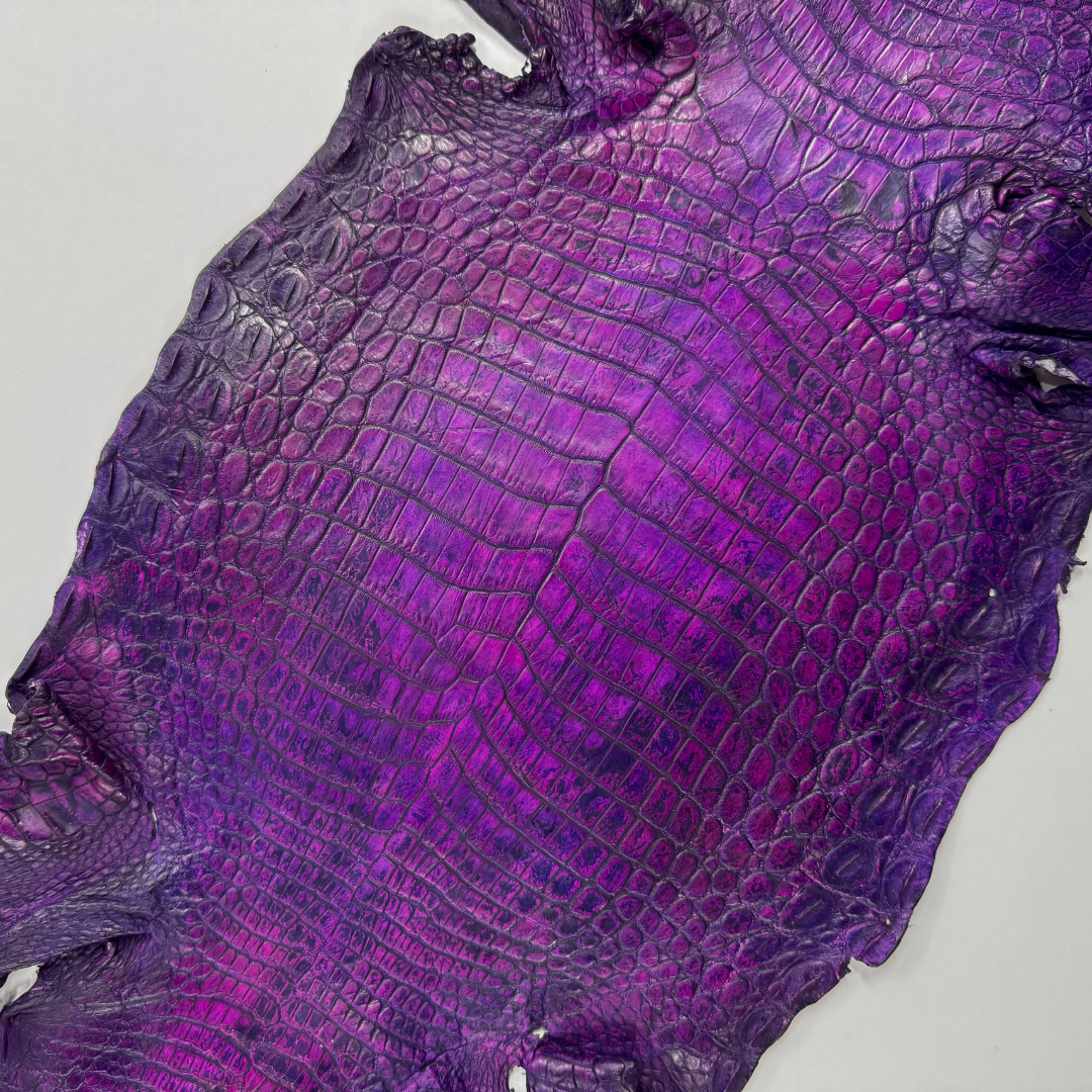 Hand Painted Nile Crocodile | Violet x Fuxia | 23 cm