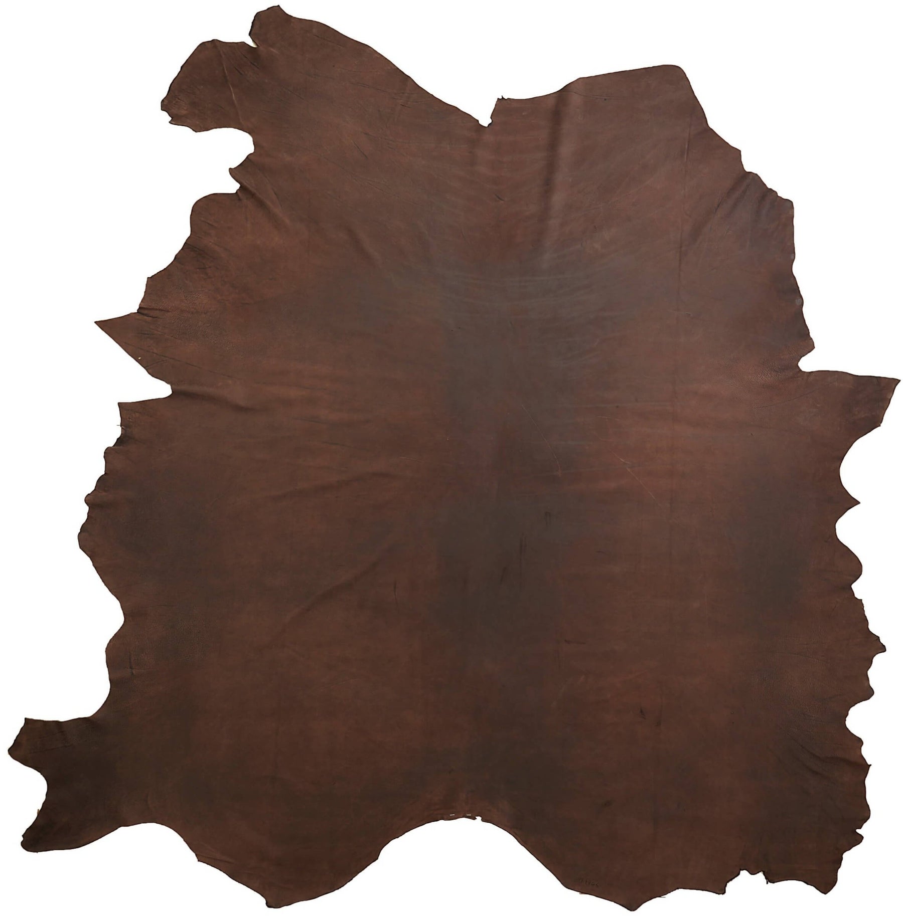 Distressed Two-Tone Buffed Upholstery Cow Hide Dark Brown