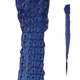 Crocodile Back Strap Leather (40-42" x 3") | Blue