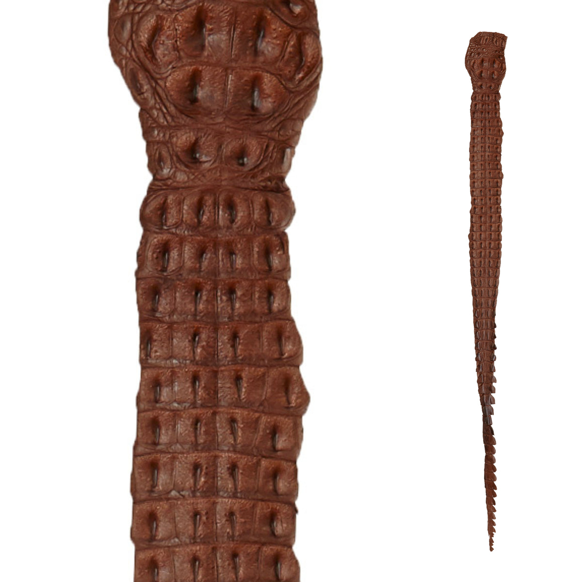 Crocodile Back Strap Leather (40-42" x 3") | Brown