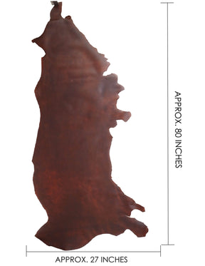Smooth Oil-Tanned Distressed Genuine Leather Cow Hide Brown